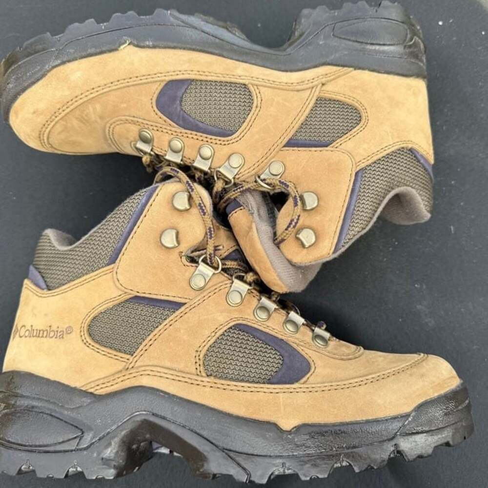 COLUMBIA WOMENS brown HIKING BOOTS ANKLE TOP LACE UP SIZE 8.5